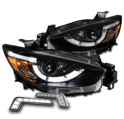For 13 14 15 16 Mazda CX-5 LED Tube Projector Black Headlights