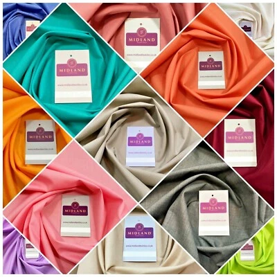 MTEX Clearance Plain cotton blend Polycotton Fabric craft cloth poly material MA820