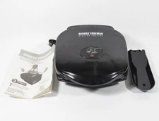 George Foreman Healthy Cooking GR10B Electric Grilling Machine w/ Tray & Scraper