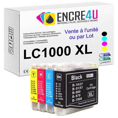 PREMIUM - Cartouches d'encre compatibles avec imprimantes Brother ( LC1000 XL )