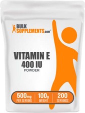 BulkSupplements Vitamina E 400 UI Polvo - 500 mg por porción