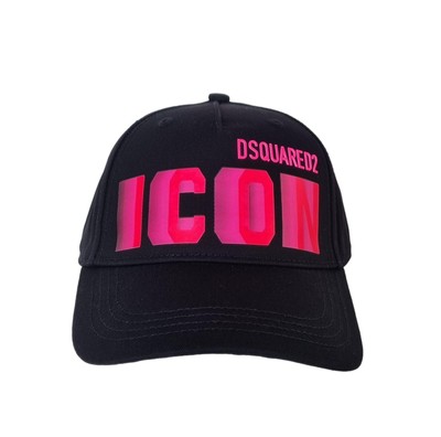 DSQUARED2 Baseball cap hat M637 blur ICON black pink fluo