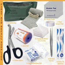 US Military Set First Aid Kit IFAK Refill Kit Israeli Bandage Wound Dressings
