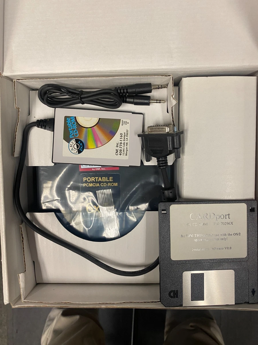 Vintage Portable CD-ROM Drive with PCMCIA cards for IBM ThinkPad