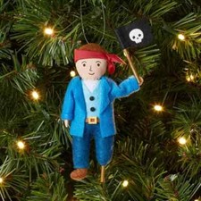 Fabric Child Dressed as Pirate with Flag Christmas Tree Ornament - Wondershop