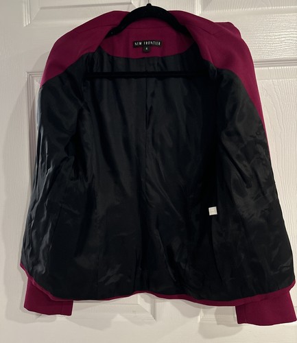 New Frontier Skirt Suit Woman’s Raspberry Skirt Suit Size 4 VGC - Picture 6 of 12