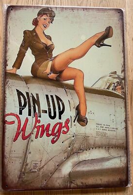 PINUP WINGS Blechschild Retrostyle 300 x 200 mm SEXY