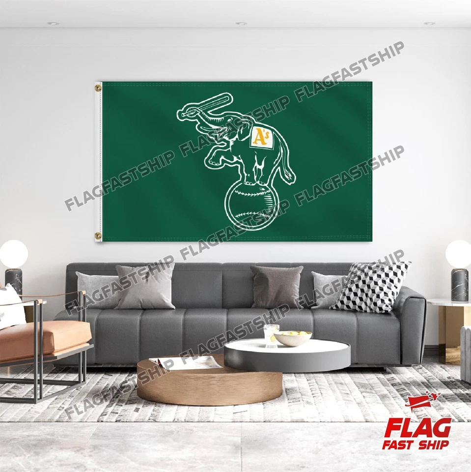 Bandeira estilo retrô Oakland Athletics A's Flag 3x5 pés beisebol frete grátis - Imagem 2 de 4