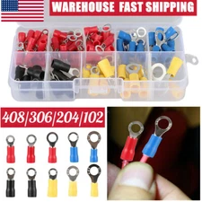 408PCS Wire Splice Terminal Insulated Connectors Spade/Crimp/Ring Terminal Kit