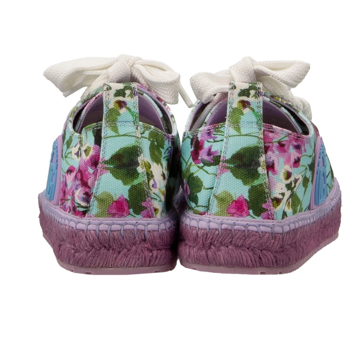 DOLCE & GABBANA DG Logo Flower Lace Espadrilles Sneaker 