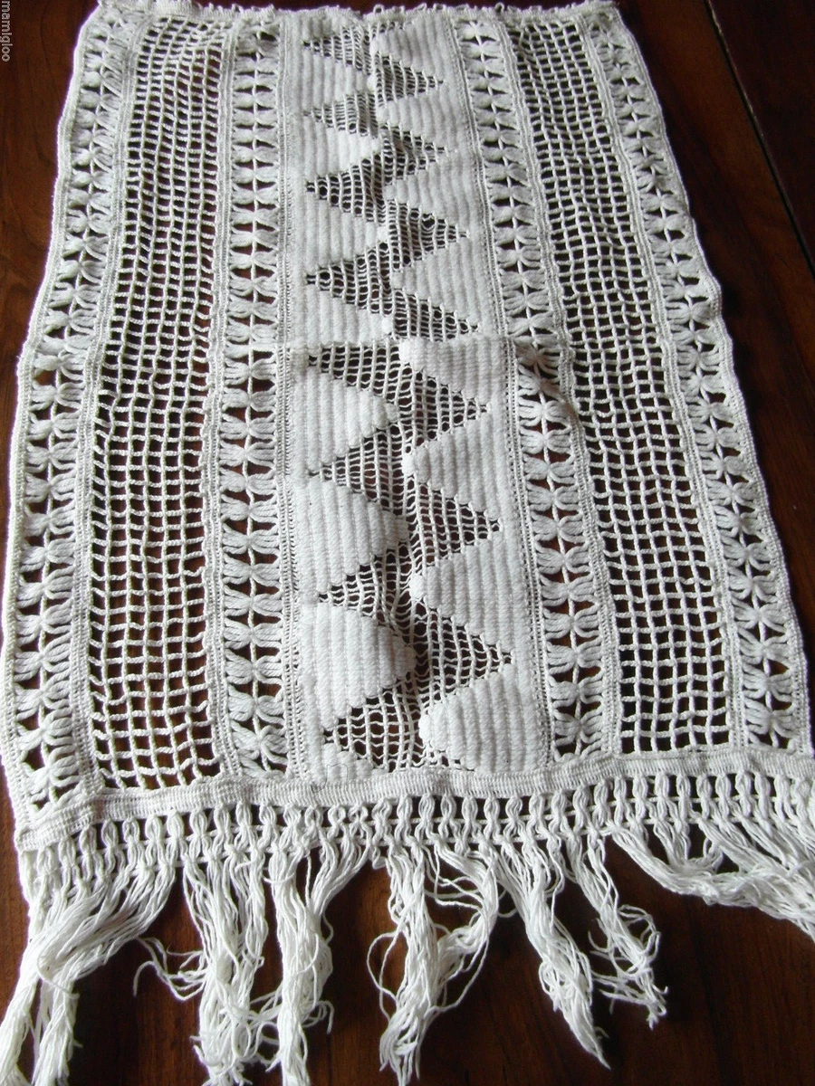 Rideau Blanc Vintage Floral - Coton 100% - Années 80 - France