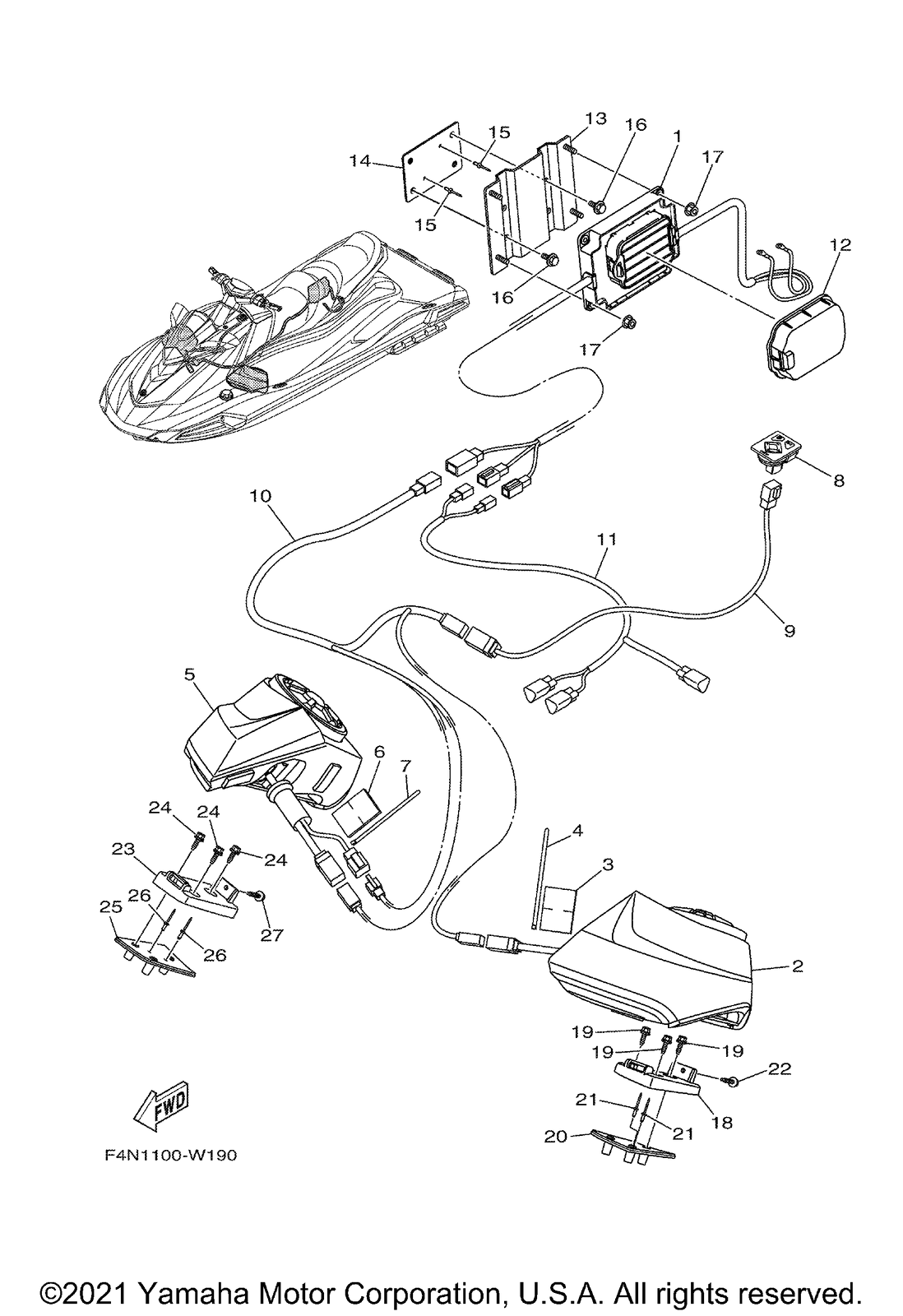 F4NU81AJ0000 YAMAHA AUDIO CONTROLLER 8 ON THE DIAGRAM eBay