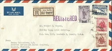 Bangkok, Thailand to Honolulu, Hi 1955 Registered Airmail (#10 Envelope) (48026)