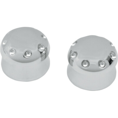 Covingtons Customs Chrome Dimpled Front Axle Caps Harley 07-17 Softail FLH FXDWG
