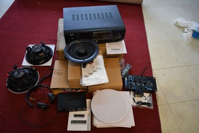 2 New Used Pyle Pt390au 300w Receiver W 6 In Ceiling Speakers 5 25