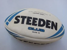  VINTAGE STEEDEN CLUB SIZE 5 WHITE  BALL RUGBY LEAGUE COLLECTABLES SPORT 