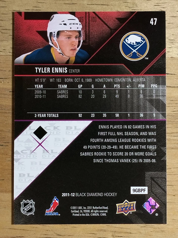 2011-12 Black Diamond #47 Tyler Ennis - Image 2 of 2