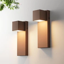 2 Pack 13" Modern Outdoor Led Wall Light,16W 3000K 1200Lumen Porch & Patio Ha...