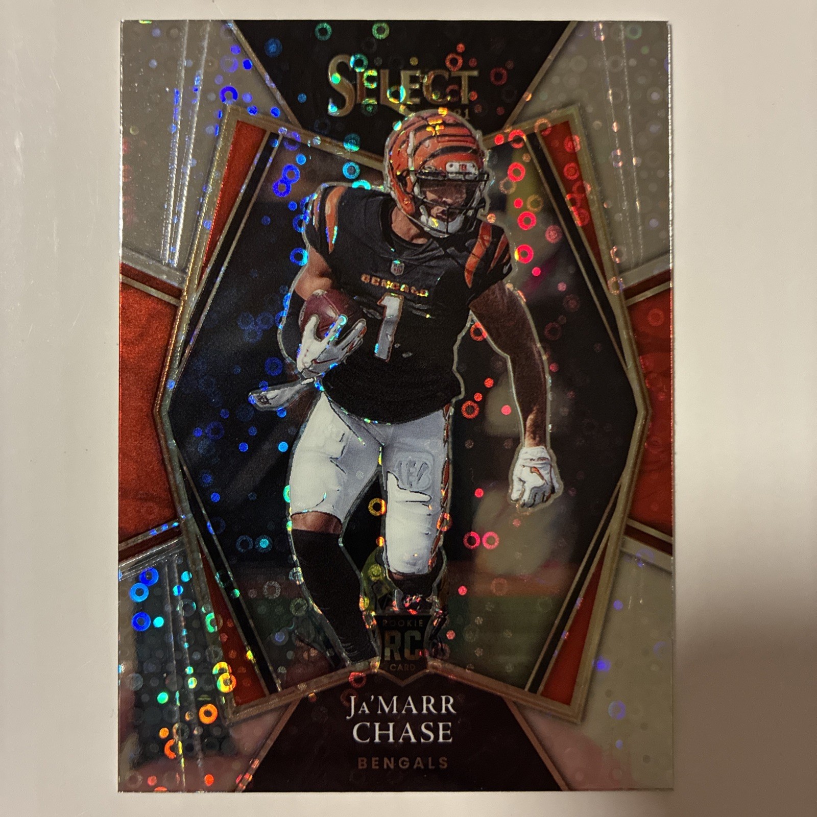 2021 Panini Select - Premier Level Ja'Marr Chase #147 Disco Prizm (RC)
