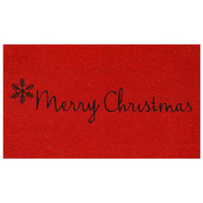 Red Merry Christmas Doormat, 24" X 36"