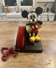 Vintage Disney Mickey Mouse Desk Telephone AT&T 210 Red Corded Phone Works — photo 1