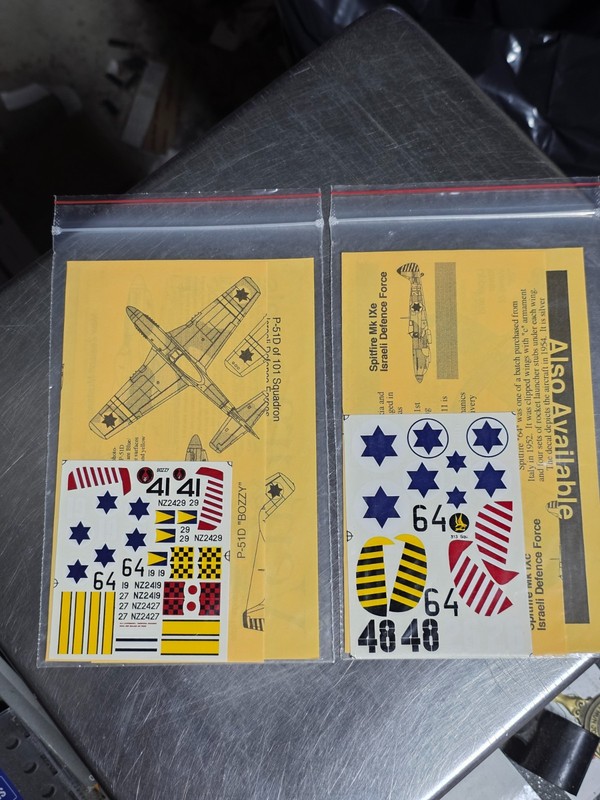 Ventura Decals 1/72 WWII Israeli New Zealand Spitfire Mk.IX P-51D Mustang Decals