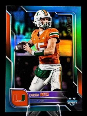 Carson Beck 2025 Bowman Chrome U #138 True Aqua Refractor /325 SP
