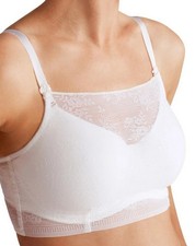 NWT Amoena Amber White Lace Modesty Panel Top 38C/38D Chest Coverage Mastectomy