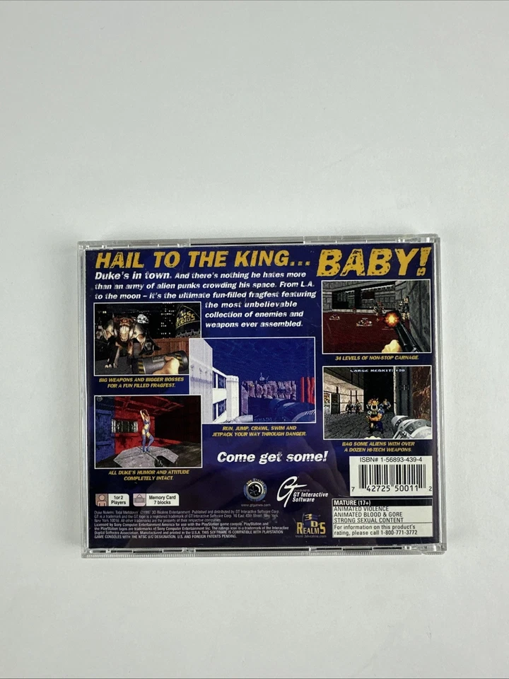 Duke Nukem Total Meltdown 1997 Sony PlayStation 1 PS1 Black Label CIB  Complete - Image 2 of 4