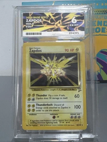 Pokémon TCG Zapdos Base Set 2 20/130 Holo Unlimited Holo Rare Ace 6