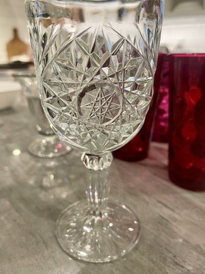 Hobstar Water Goblets Libbey Glass Co 7''1/4'x 3''1/2  Elegant Dining Set of 4 EUC