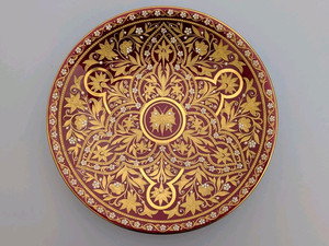 Antik 19. Jh. Royal Crown Derby erhaben Gold Schmuck Schrank Teller Schmetterling B