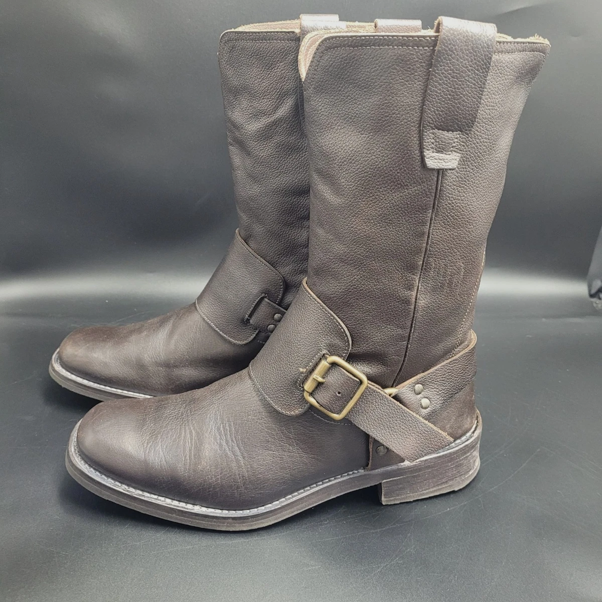 John Varvatos Collection Gray Leather Harness Zip Ankle Boots Shoes  Mens Size 8 John Varvatos Zip Ankle Boots for Men for Sale | Shop New  main image 3