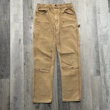 Key Imperial Vintage 80s Brown Canvas Double Knee Carpenter Pants Fit Mens 32x31