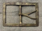 Confederate Large Wishbone Frame Belt Buckle W/ Digger Card Dug 1981 In VA Plate