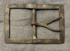 Confederate Large Wishbone Frame Belt Buckle W/ Digger Card Dug 1981 In VA Plate