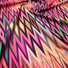 Spandex Fabric 4 Way Stretch Neon Pink Geometric Nylon By The Yard for Swimwear