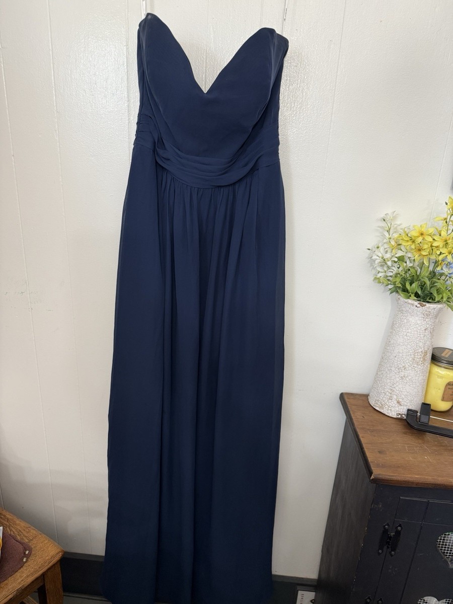 B2 Jasmine 16 Bridesmaid Dress Navy Blue Strapless Sweetheart Neckline Maxi  | eBay