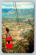 Estes Park CO-Colorado Cable Car Ascending Big Prospect Mountain Chrome Postcard