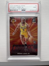 2024 Donruss Optic Bronny James Jr. Express Lane Purple RC Psa 9 Rookie Lakers