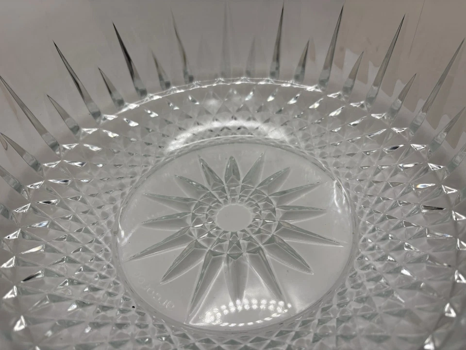 VTG ARCOROC USA Serving Salad/Candy Bowl Crystal Clear Glass STARBURST 9" Nice - Image 2 of 4
