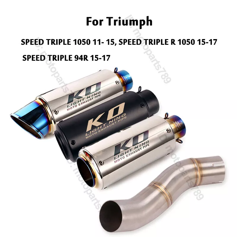 Exhaust Muffler Slip On Mid Link Pipe For Triumph Speed Triple