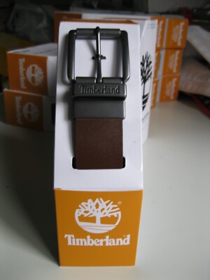 Timberland Men Reversible Leather Belt Brown Black Cut-to-fit Size - Main Image