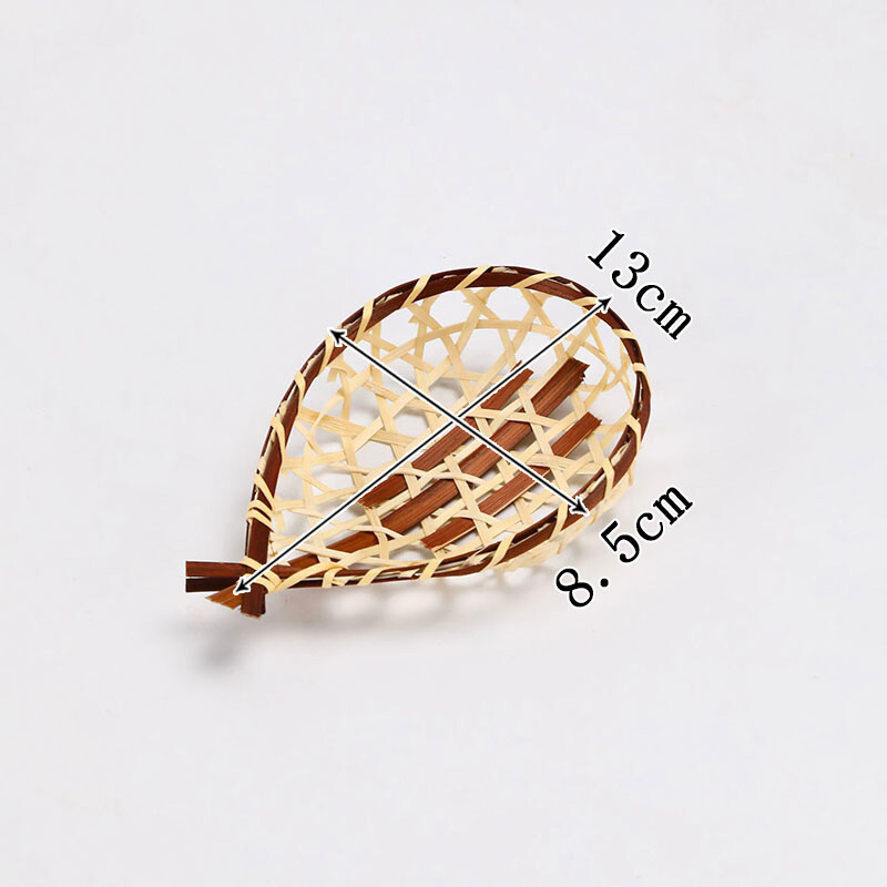 UK 1X Kitchen Mini Bamboo Woven Tray Handmade Fruit Snacks Storage Basket Home
