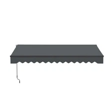 ALEKO Black Frame Retractable Home Patio Canopy Awning 10 x 8 ft Grey Color