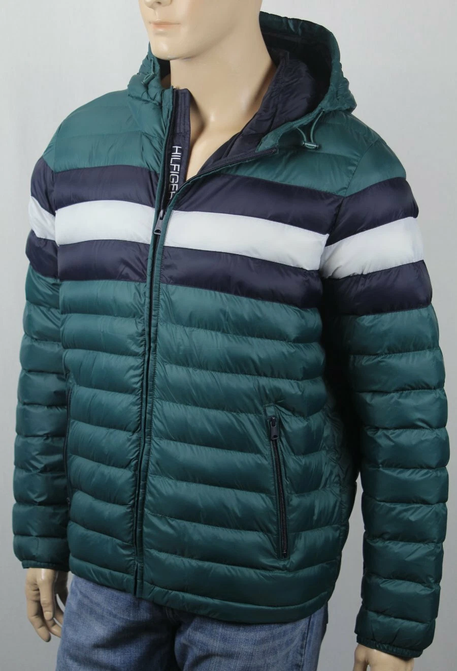 Tommy Hilfiger Green Ultra Loft Hooded Puffer Packable Coat NWT $195