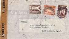 1943 Peru IIWW censored cover from Lima to Boston Mass USA