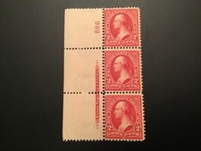 ICOLLECTZONE  US 279B Plate Strip of three F/VF NH CV $85