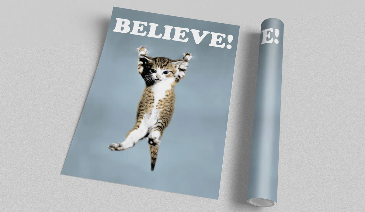 Lego Movie Believe Cat Poster