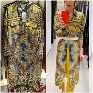 yellow shirt dress zara